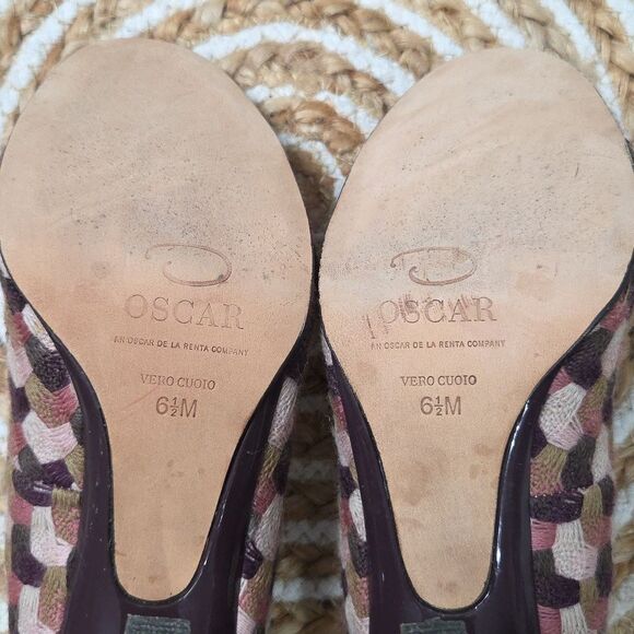 OSCAR, Oscar De La Renta, O Bessie Wine Heels size 6.5M. EUC - Picture 12 of 13